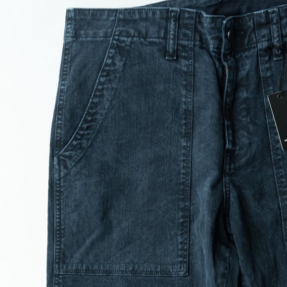 NSF Patch Pocket Denim Jean Streetwear Slim Straight Worn in Indigo Blue Pant - Picture 9 of 9